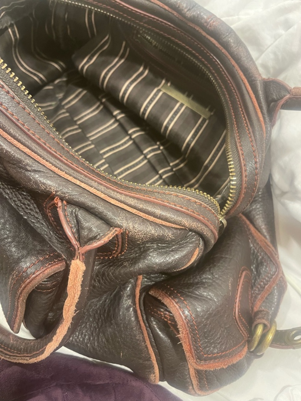 Mark by Mark Jacobs Classic Brown Leather Satchel Handbag - Picture 10 of 16